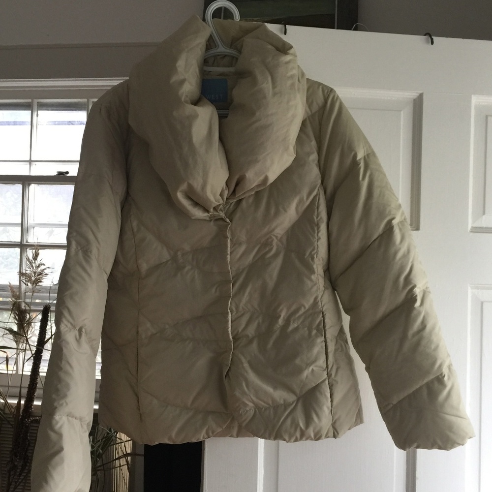 Nine West Shawl collar short puffer jacket